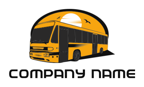 Logo sample of Bus with sun and birds 
