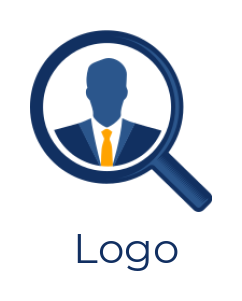 employment logo template business man in magnifying glass 