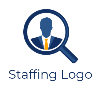 employment logo template business man in magnifying glass