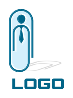 make a staffing logo businessman with paper clip