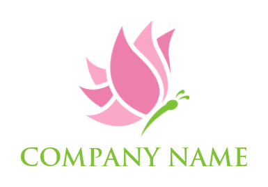 butterfly made of lotus flower logo generator