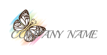 butterfly made of needle in front of color lines 
