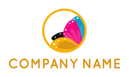 printing logo butterfly wings in circle shape