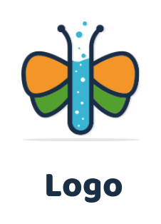 research logo butterfly chemical flask center