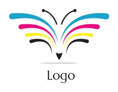 Butterfly with CMYK wings 