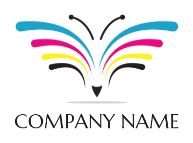 create a printing logo butterfly with CMYK wings - logodesign.net