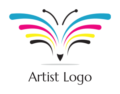 create a printing logo butterfly with CMYK wings
