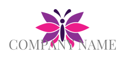 Make a logo of butterfly with lotus wings 