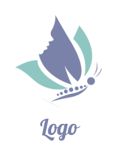 make a pet logo butterfly negative space face