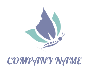 make a pet logo butterfly negative space face