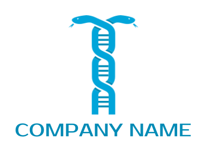 medical logo maker caduceus with DNA  - logodesign.net