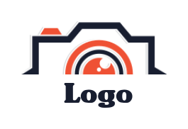 make a photography logo camera icon with lens