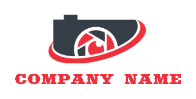 photography logo camera icon with lens shutter
