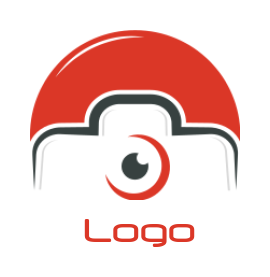 photography logo symbol of camera in red circle