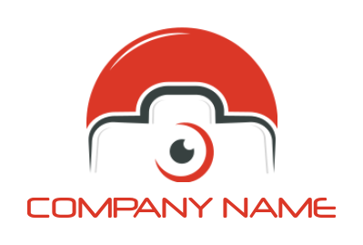 photography logo symbol of camera in red circle