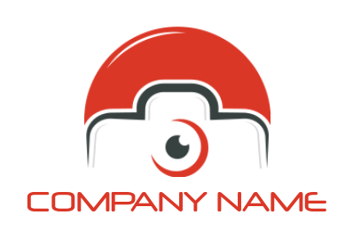 photography logo symbol camera in red circle - logodesign.net