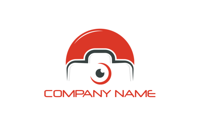 photography logo symbol of camera in red circle