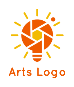 Create a photography logo of camera lens bulb