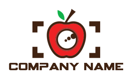 create a photography logo camera lens inside apple - logodesign.net