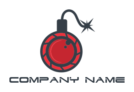 photography logo of camera lens inside the bomb