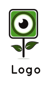 make a photography logo maker eyeball in plant 