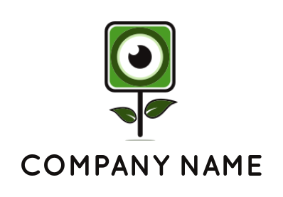 make a photography logo maker eyeball in plant 