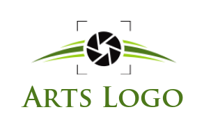 make a photography logo camera lens with swoosh - logodesign.net