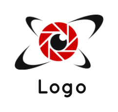 generate a photography logo camera lens with swoosh 