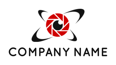 generate a photography logo camera lens with swoosh 