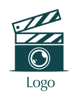 Photography logo camera merge with movie clipper