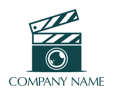 Photography logo camera merge with movie clipper