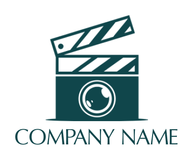 Photography logo camera merge with movie clipper