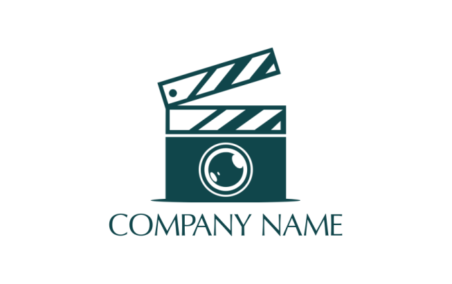Photography logo camera merge with movie clipper