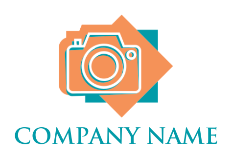 photography logo camera outline on squares