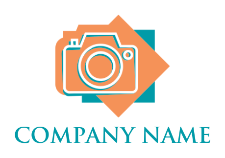 generate a photography logo camera outline on squares - logodesign.net