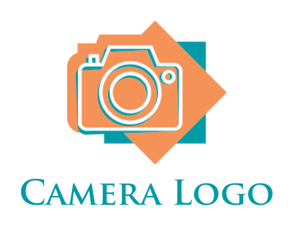 photography logo camera outline on squares