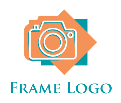 photography logo camera outline on squares