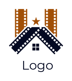 create a real estate logo camera reel house - logodesign.net