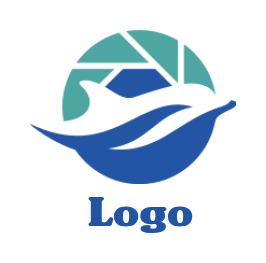 photography logo maker camera shutter with dolphin 