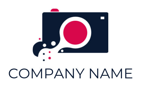 generate a photography logo camera lens and dots 