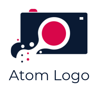 photography logo camera with lens and dots