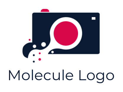 photography logo camera with lens and dots
