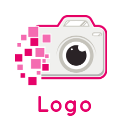 photography logo maker camera  with pixels