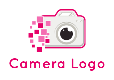 photography logo maker camera  with pixels