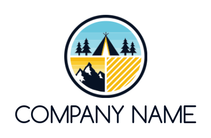 create a travel logo camp and mountain traveling - logodesign.net