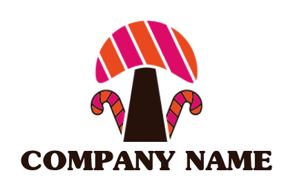 create a food logo candy stick with candy tree