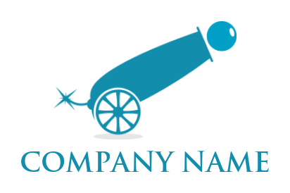 games logo maker cannon ball and cannon with wheel - logodesign.net