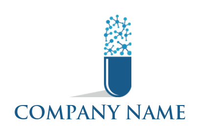 pharmacy logo maker capsule with molecules