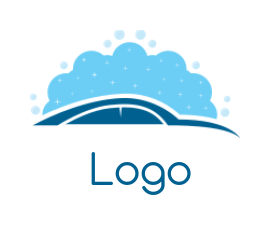 make a cleaning logo car wash in water bubbles