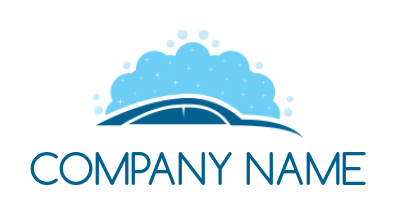 abstract car wash company logo with water bubbles